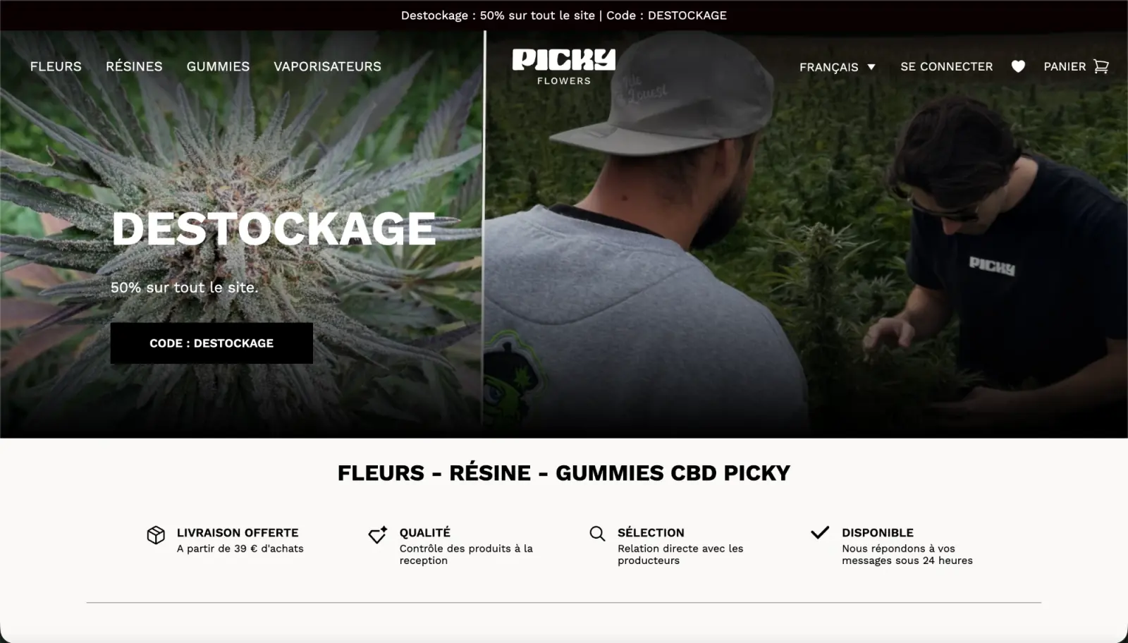 La boutique en ligne Picky Flowers : fleurs de CBD, résines et gummies